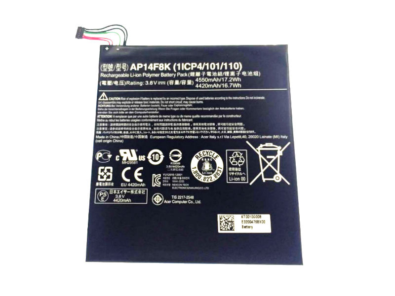 Original 3 Zellen 4450mAh Akku Acer Iconia Tab 8 A1-840 A1-840FHD