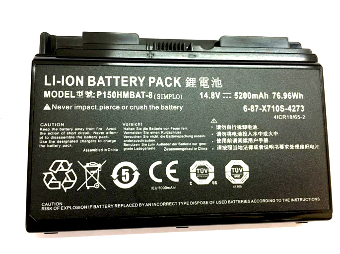 Original 5200mAh 76.96Wh 8-Zellen Akku Clevo 6-87-X710S