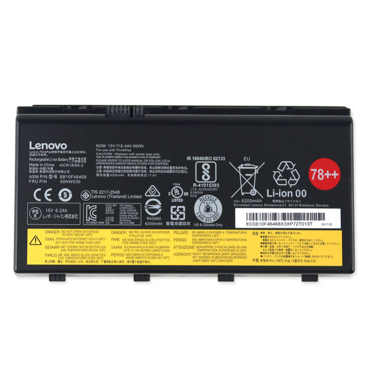 Original Lenovo ThinkPad P70 20ER000EGE Akku 96Wh 6400mAh