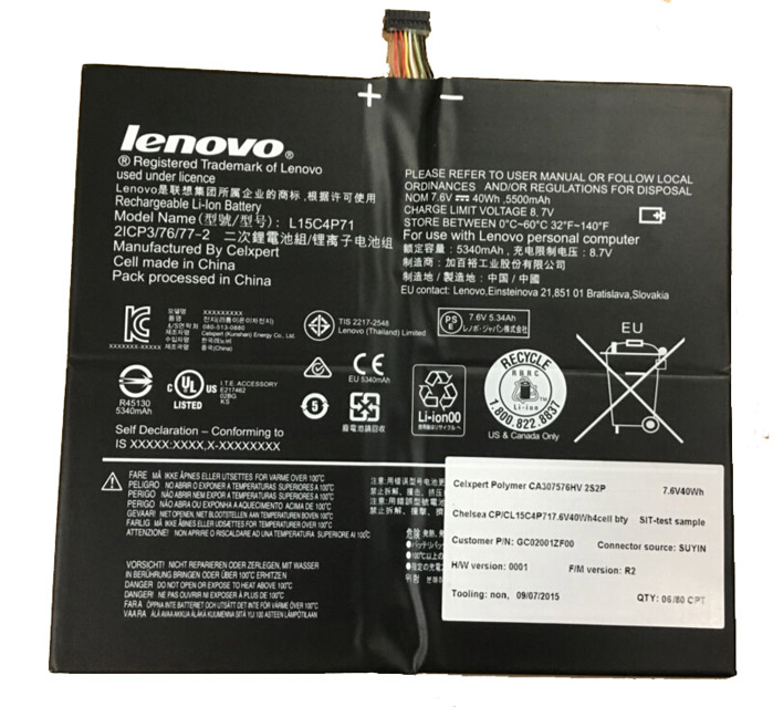 Original 5340mAh 40Wh 4-Zellen Akku Lenovo L15L4P71